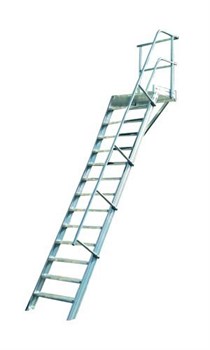 Алюминиевый трап с платформой Krause стационарный, 800мм 17 ступеней 60° 825261 - фото 11249