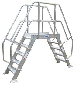 Алюминиевый переход с платформой Krause 1000мм 9 ступеней 60° 827289 - фото 11563