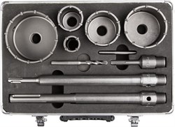 Набор коронок по бетону Зубр Профессионал 33, 50, 68, 82, 100мм с оснасткой 29185-H10 - фото 267145