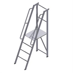 Лестница-платформа фиксированной высоты с резиновыми пятками ALUR ЛПФВА-2Р - фото 297709