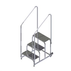 Монтажная подставка ALUR Тип 1 с колесом и 2 поручнями МП-0,8П2К - фото 297773