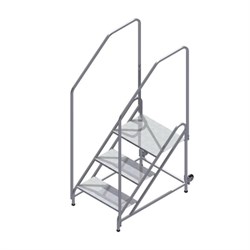 Монтажная подставка ALUR Тип 2 с колесом и 2 поручнями МП2-0,8П2К - фото 297790