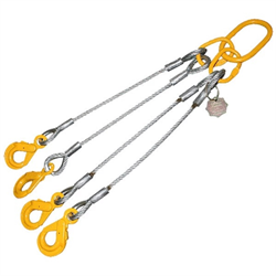 Строп канатный TOR 4СК г/п 12,5 т 4,0 м с самозапирающимися крюками (опрессовка)