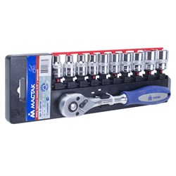 Набор торцевых головок с трещоткой 3/8", 6-19 мм, 11 предметов МАСТАК 0-3011H 0-3011H - фото 675755