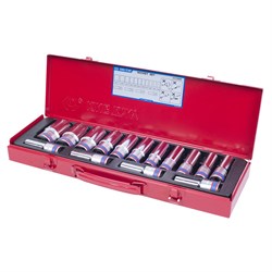 Набор глубоких торцевых головок 1/2", шестигранные, 10-32 мм, 15 предметов KING TONY 4315MR TONY - фото 679837