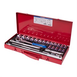 Набор торцевых головок с принадлежностями 1/2", шестигранные, 10-32 мм, 24 предмета KING TONY 4324MR TONY - фото 679840