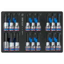 Набор торцевых насадок 1/2", Torx, Hex, L = 80 мм, ложемент, 18 предметов KING TONY 9-4138PRV TONY - фото 682012