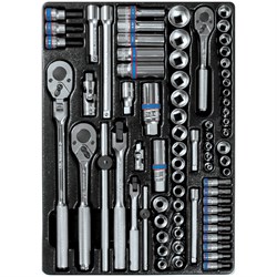 Набор торцевых головок 1/4", 3/8" с принадлежностями, ложемент, 75 предметов KING TONY 9-5575MR TONY - фото 682059