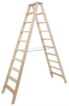 Деревянная стремянка Krause Stabilo 2х10 ступеней 818461 - фото 692157