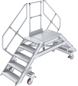 Переход Krause 827517 с платформой 625 мм 2x5 ступеней 45° алюминиевый, передвижной - фото 692572