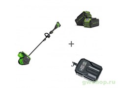 Аккумуляторная снегоуборочная лопата Greenworks GD40SS2+ Аккумулятор G-MAX G40B4 + Зарядное устройство-слайдер G40UCM2M Greenworks 2603107UB