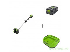 Аккумуляторная снегоуборочная лопата Greenworks GD60SS2 + Аккумулятор G60B4 + Зарядное устройство G60C Greenworks 2603207UB