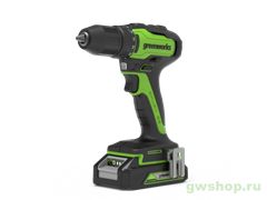 Дрель-шуруповерт аккумуляторная GREENWORKS GD24DD35K2, 24V, c 1хАКБ 2 А.ч и ЗУ в кейсе Greenworks 3704007UA