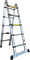 Двухсторонняя телескопическая лестница с шарниром Алюмет 5+5 ступеней DTLH 1.6 - фото 299309