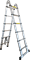 Двухсторонняя телескопическая лестница с шарниром Алюмет 6+6 ступеней DTLH 1.9 - фото 299313