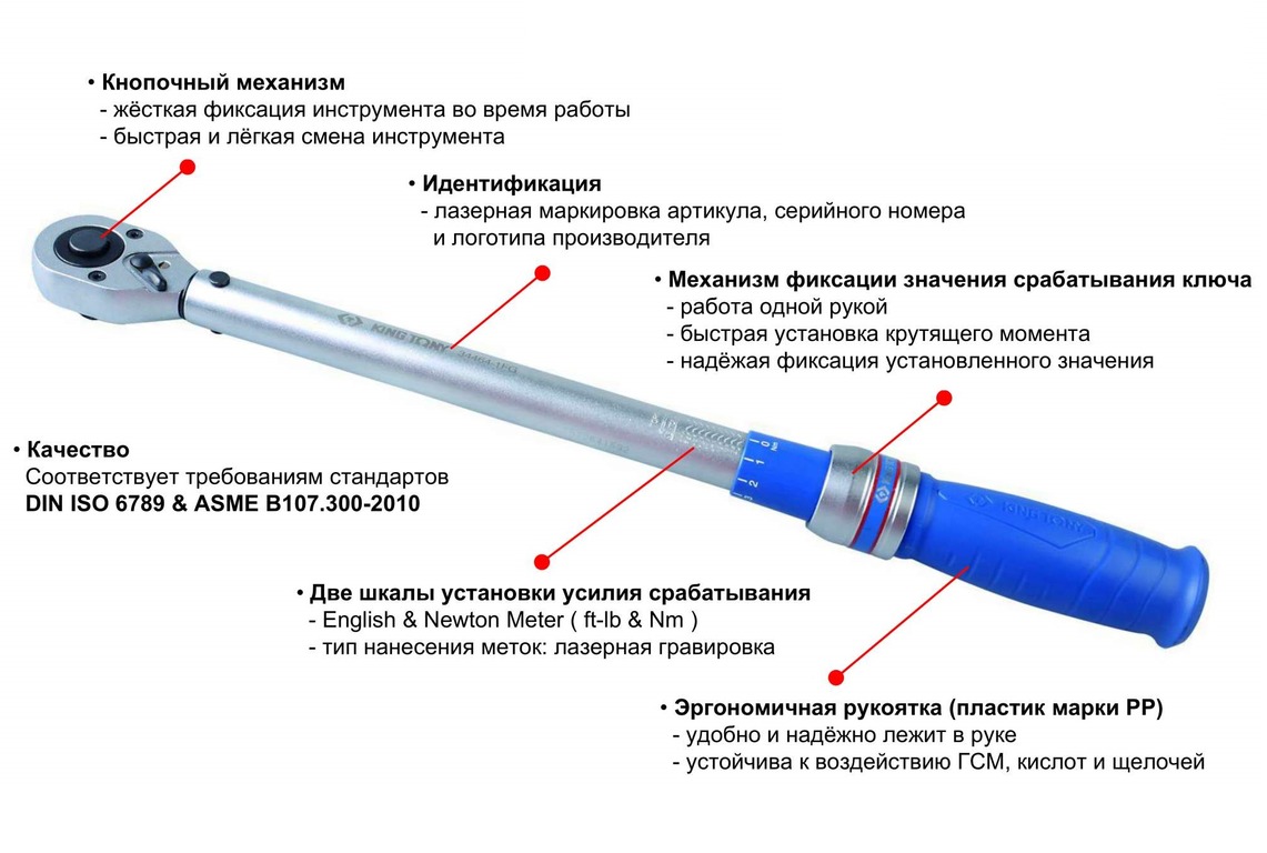 Динамометрический ключ King Tony